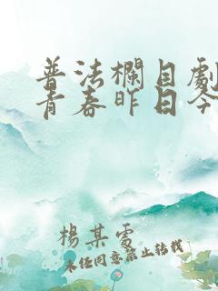 普法栏目剧我的青春昨日今夜一集