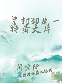 农村30岁一级特黄大片