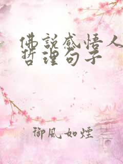 佛说感悟人生的哲理句子