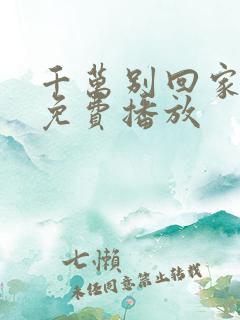 千万别回家电影免费播放