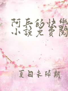 阿兵的快乐生活小说免费阅读全集