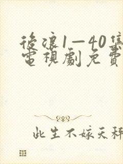 后浪1—40集电视剧免费观看