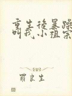 重生后暴躁大佬叫我小祖宗小说