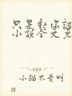 只是对你认了真小说全文免费阅读