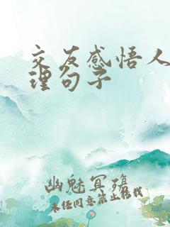 交友感悟人生哲理句子