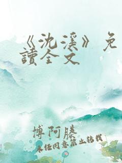 《沈溪》免费阅读全文