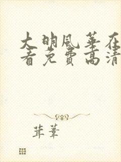 大明风华在线观看免费高清