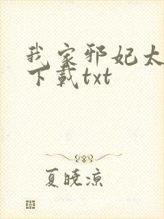 我家邪妃太嚣张下载txt