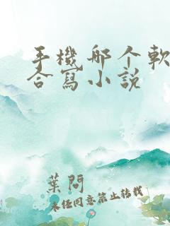 手机哪个软件适合写小说