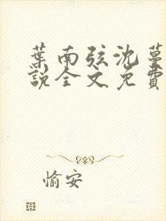 叶南弦沈蔓歌小说全文免费阅读