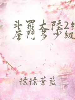 斗罗大陆2绝世唐门多少级
