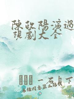 陈政阳演过的电视剧大全