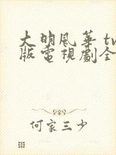 大明风华 tv版电视剧全集