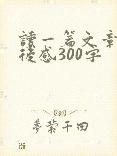 读一篇文章写读后感300字