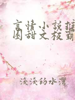 言情小说推荐校园甜文校霸