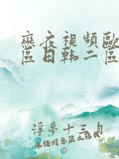 恋夜视频欧美一区日韩二区