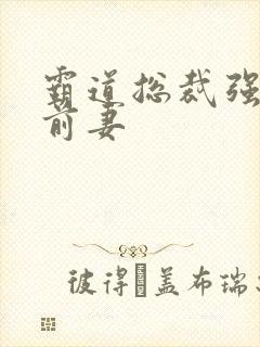 霸道总裁强势追前妻