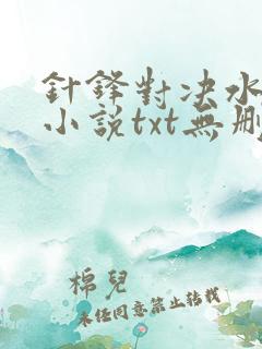 针锋对决水千丞小说txt无删减