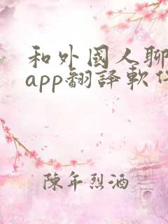 和外国人聊天的app翻译软件