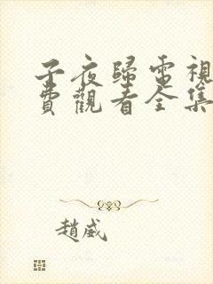 子夜归电视剧免费观看全集21集