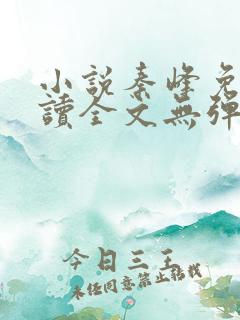 小说秦峰免费阅读全文无弹窗