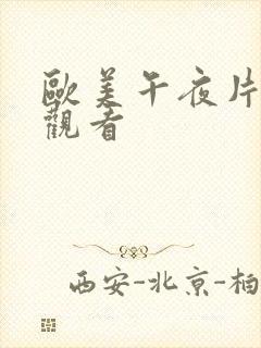 欧美午夜片在线观看