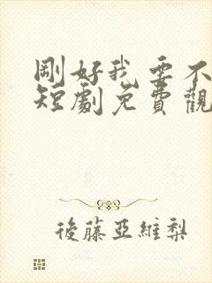 刚好我要不爱你短剧免费观看