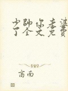 少帅你老婆又跑了全文免费阅读你