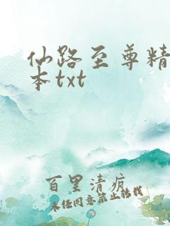 仙路至尊精校全本txt