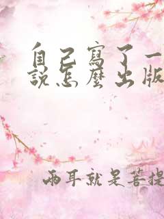 自己写了一本小说怎么出版