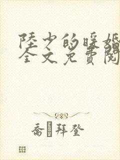 陆少的暖婚新妻全文免费阅读缓存