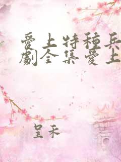 爱上特种兵电视剧全集爱上特种兵