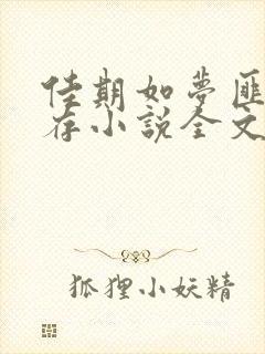 佳期如梦匪我思存小说全文免费阅读