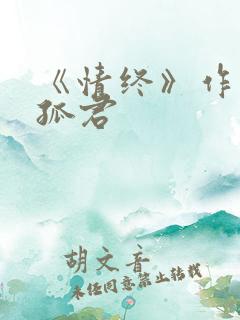 《情终》作者:孤君