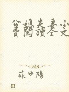 公媳夫妻小说免费阅读全文