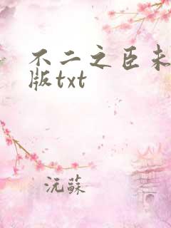 不二之臣未删减版txt