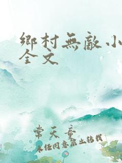 乡村无敌小医仙全文