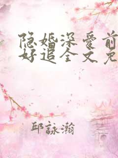 隐婚深爱前妻不好追全文免费阅读