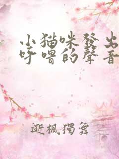 小猫咪发出呼噜呼噜的声音怎么回事