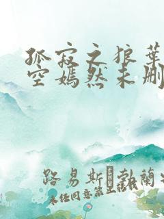 孤寂之狼叶凡司空嫣然未删减