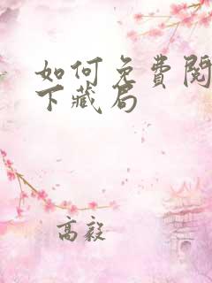 如何免费阅读天下藏局