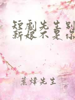 短剧先生别闹了新娘不是你的在线观看