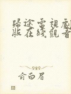归途电视剧免费版在线观看全集高清