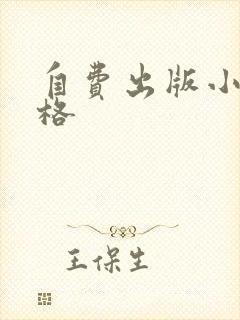 自费出版小说价格