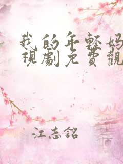我的年轻妈妈电视剧免费观看高清