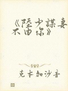 《陆少谋妻:婚不由你》