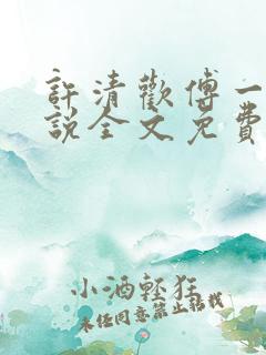 许清欢傅一言小说全文免费阅读