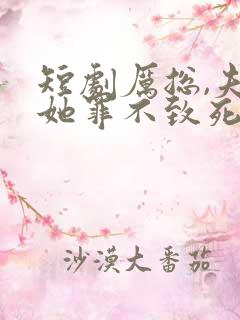 短剧厉总,夫人她罪不致死