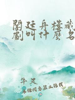 闻廷舟楼藏月短剧叫什么名字