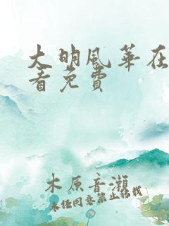 大明风华在线观看免费